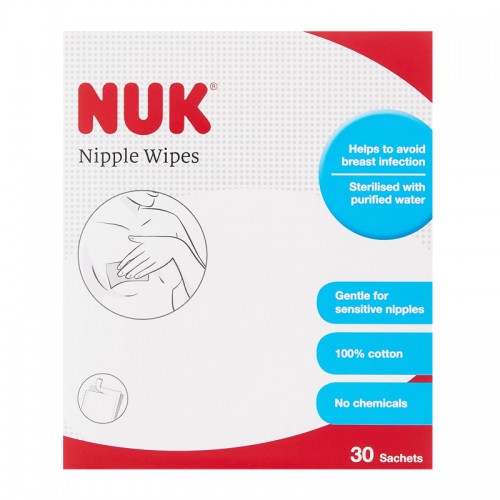 NUK Nipple Wipes 30 Sachet/ Box | For Breast Feeding | Carton Deal of  10 Boxes
